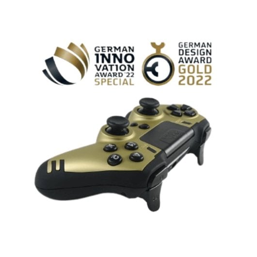 Manette de jeu sans fil Steelplay Gold pour PC/PS4, joystick, vibration, pavé tactile, 600 mAh