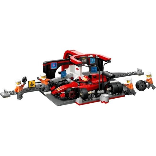 Lego City Parada en Boxes de F1 y Equipo de Mecánicos con Coche Ferrari para Niños de 6+ Años