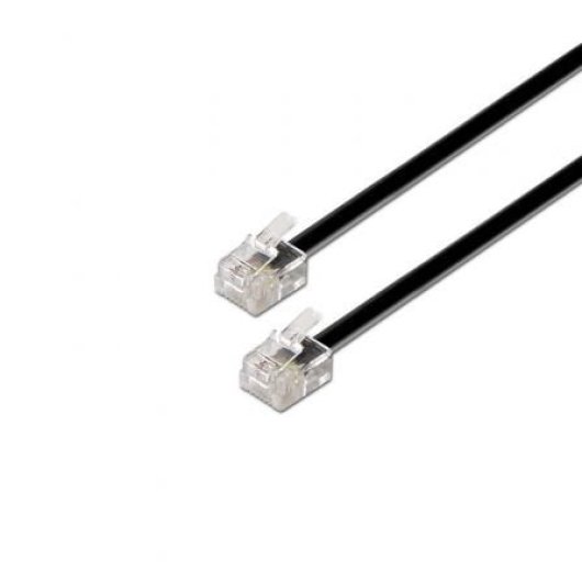 Cable de Teléfono AISENS A143-0319 RJ11 6P4C 4 hilos 2m Negro