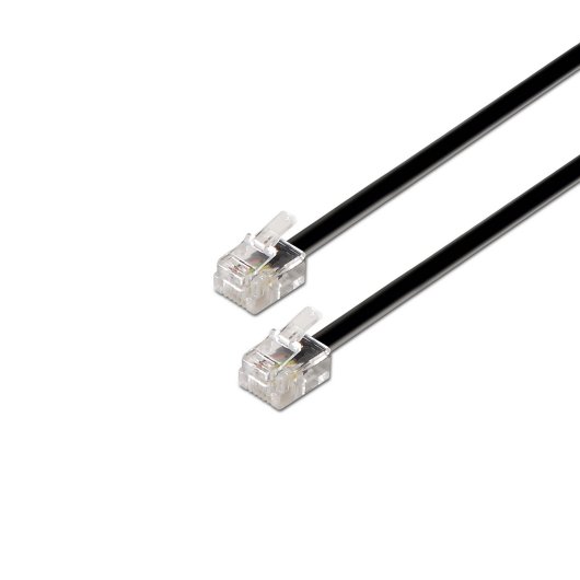 Cable de Teléfono AISENS A143-0319 RJ11 6P4C 4 hilos 2m Negro