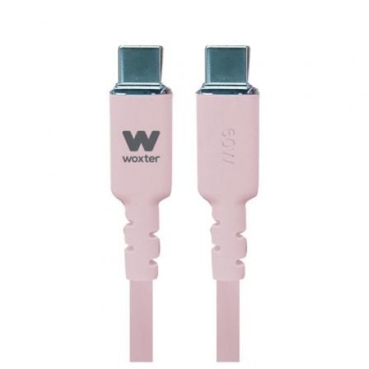 Cable USB-C WOXTER PE26-187 60W Silicona 1,2m Rosa 480Mbps Carga Rápida