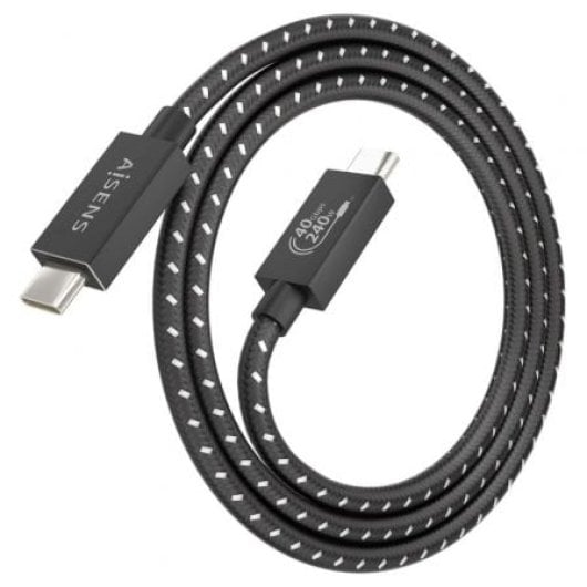 Cable USB AISENS A156-0867 USB4 Gen3x2 40Gbps 240W 8K 1m Gris E-Marker