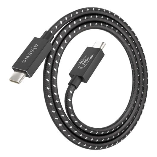 Cable USB AISENS A156-0867 USB4 Gen3x2 40Gbps 240W 8K 1m Gris E-Marker