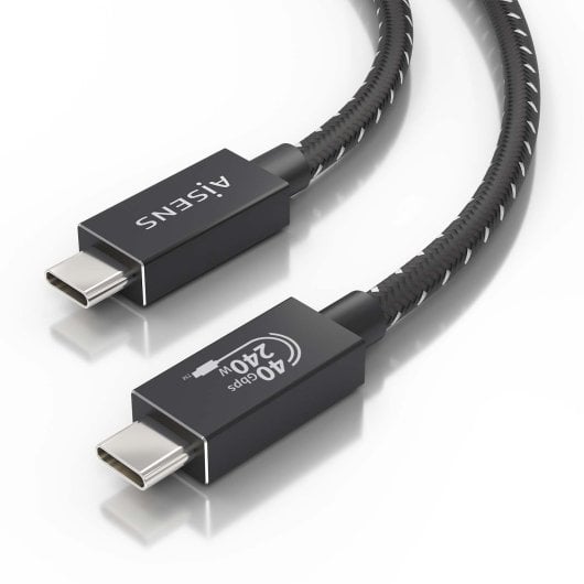 Cable USB AISENS A156-0867 USB4 Gen3x2 40Gbps 240W 8K 1m Gris E-Marker