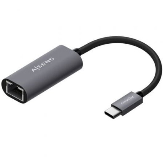 Adaptador AISENS A109-0709 USB-C a RJ45 1000Mbps 15cm Gris Plug&Play