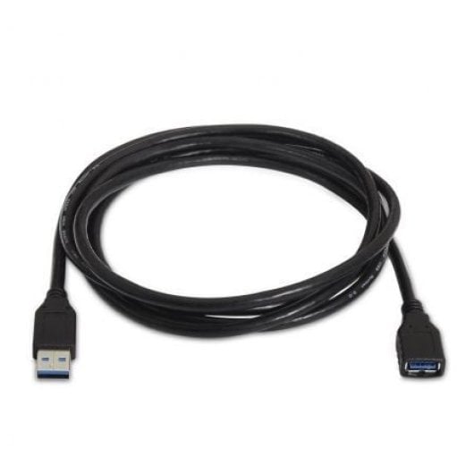 Cable USB 3.0 Extensión AISENS A105-0042 2m Tipo A Macho a Hembra Negro Apantallado