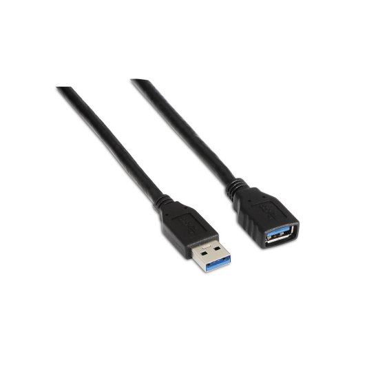 Cable USB 3.0 Extensión AISENS A105-0042 2m Tipo A Macho a Hembra Negro Apantallado