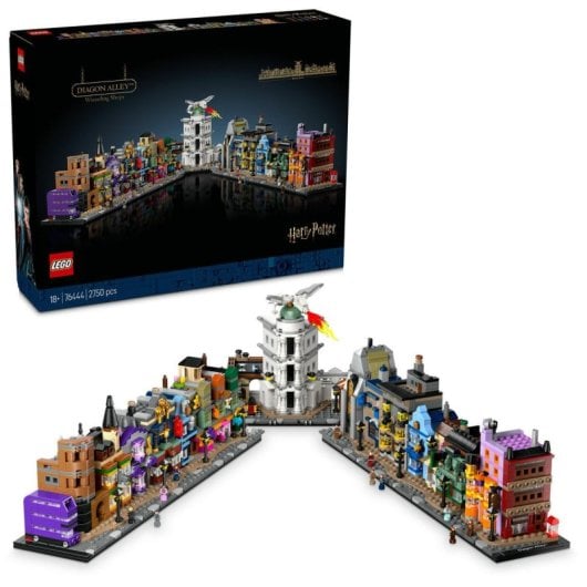 Lego Harry Potter Callejón Diagon: Maqueta Con 12 Figuras Y Autobús Para Adultos 76444
