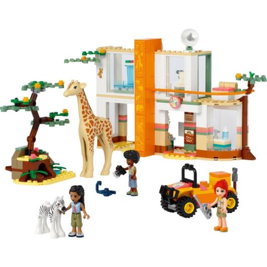 Kit di costruzione del centro di soccorso per animali selvatici di Mia di Lego® Friends con 3 animali selvatici