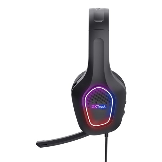 Auriculares Trust con cable 3.5mm/USB y micrófono para gaming con luces LED