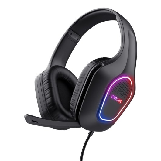 Auriculares Trust con cable 3.5mm/USB y micrófono para gaming con luces LED