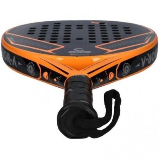 Pala Pádel VIBOR-A Mortal Carbon 3.0 Carbono 3K Núcleo Suave Naranja Negra Talla 351