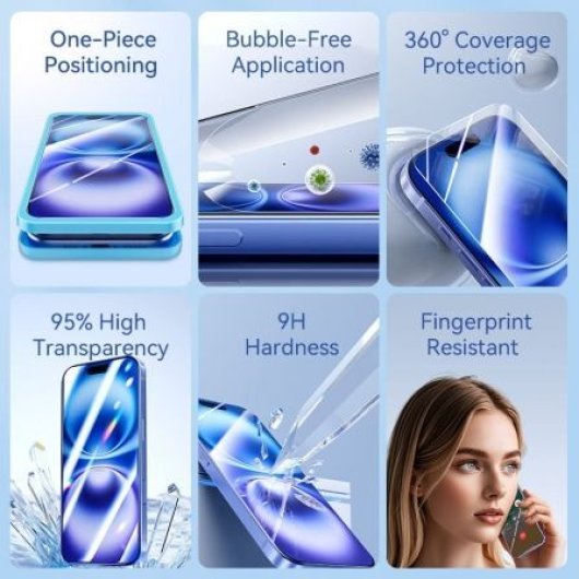 Protector de Pantalla Vention KUMTCA-30 Cristal Templado iPhone 15 Pro + Instalador