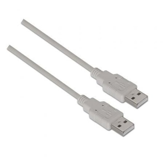 Cable USB AISENS A101-0022 USB 2.0 Tipo A Macho-Macho 2m 60Mbps Beige
