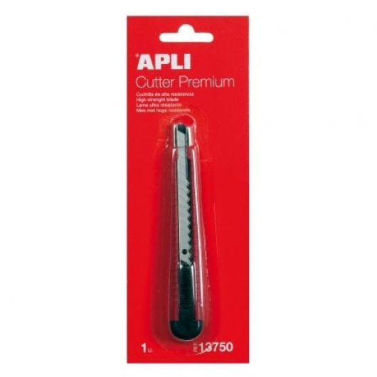Cúter Apli Premium 13750 9mm carcasa ergonómica color granate
