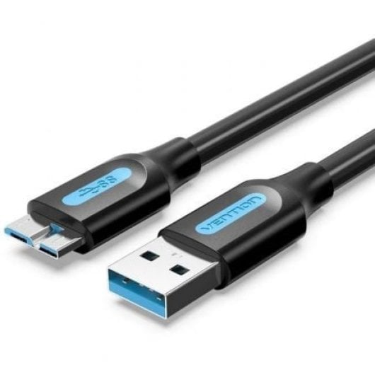 Cable USB 3.0 Vention COPBF 1m 5Gbps 10W Micro-B Macho Doble Blindaje Negro