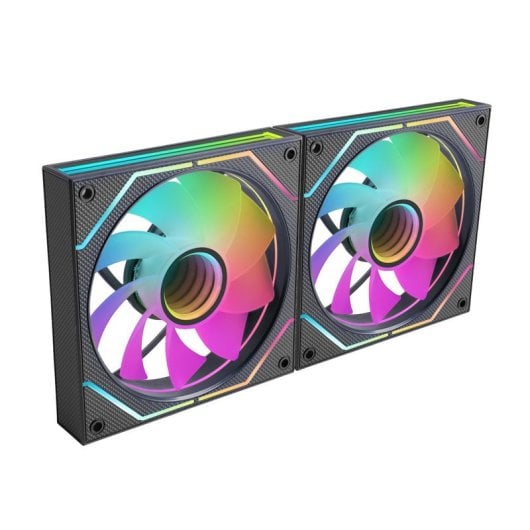 Mars Gaming Mf-3dprox2r Kit 2x Ventiladores Argb 120mm Aspas Invertidas Pwm Fdb Negro