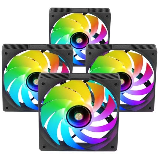 Mars Gaming Mf-si4kit Kit 4x Ventiladores Argb 120mm Fdb Mando A Distancia Y Hub Negro