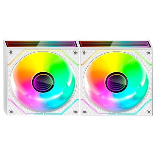 Mars Gaming MF-3DPROX2R Kit 2x Ventiladores ARGB 120mm Aspas Invertidas PWM FDB Blanco