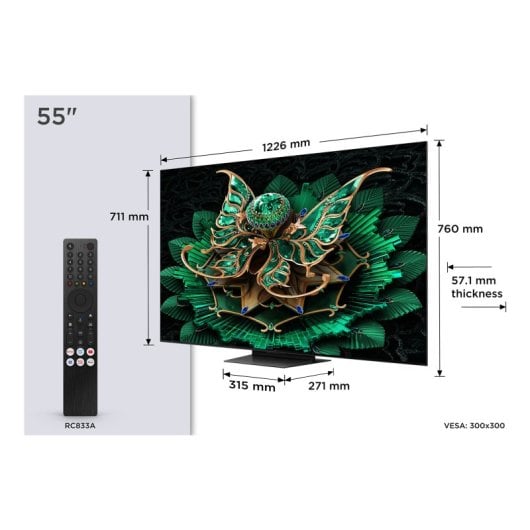 TCL QD-MiniLED 55" 55C7K UltraHD 4K Google TV