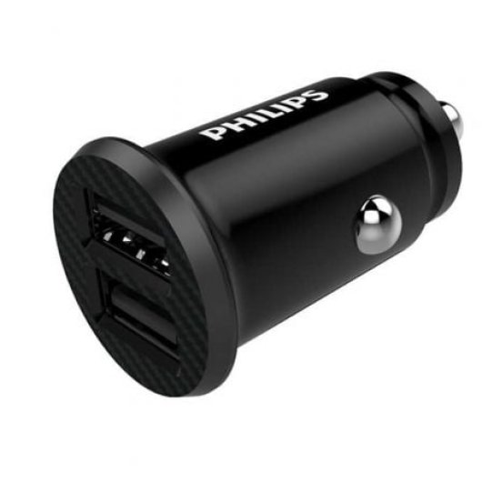 Cargador de coche Philips DLP2510 Dual USB 12W Protección Universal 12-24V