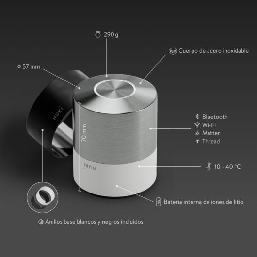 Fechadura eletrónica Nuki Smart Lock Pro WiFi Bluetooth Matte Motor Brushless