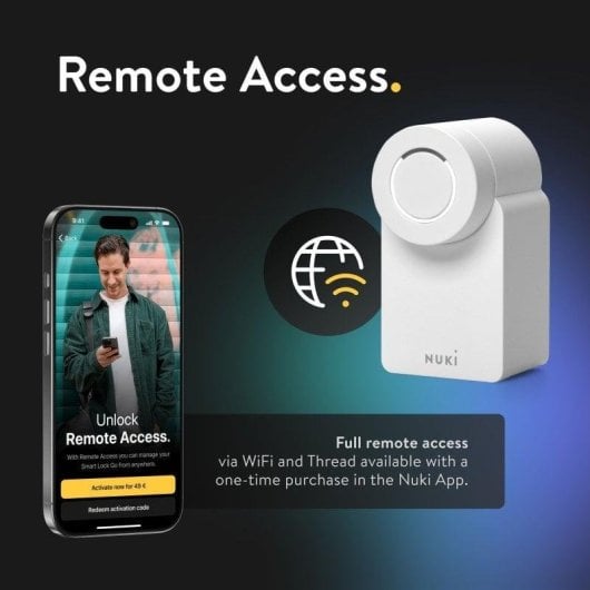 Türschloss Nuki Smart Lock Go WiFi und Bluetooth Öffnung mit App Kompatibel mit Alexa, Google Home und Apple Homekit