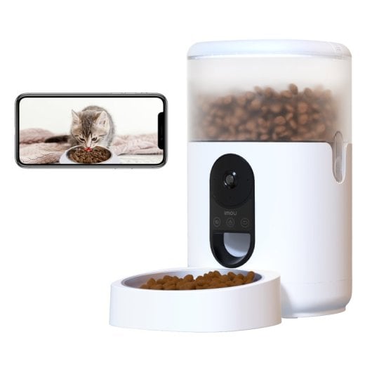 Comedero inteligente Imou PF1 4L WiFi Cámara 2K+ Visión 360° Acero Blanco Gato