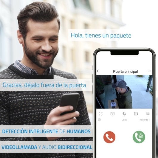 NIVIAN DOORVIEW1 Olho mágico digital Full HD WiFi Bateria Áudio bidirecional Visão noturna PIR