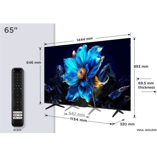 TCL QLED 65" 65P7K UltraHD 4K Dolby Atmos Google TV