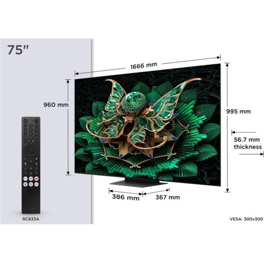 TCL QD-Mini LED 75" 75C7K UltraHD 4K Google TV