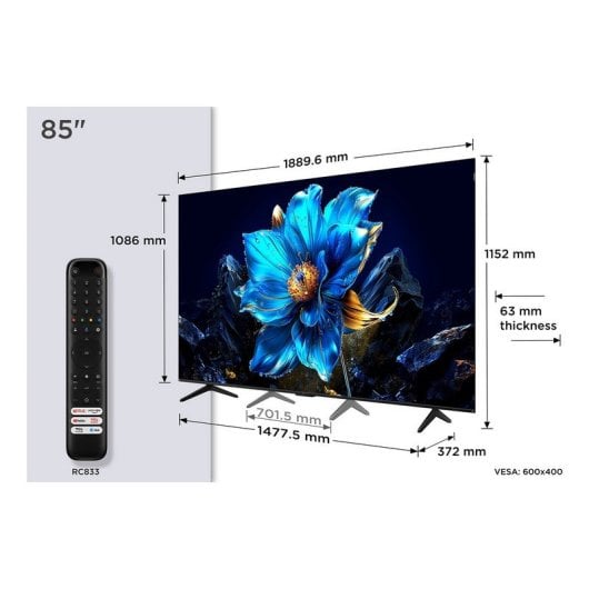 TCL QLED 85" 85P7K UltraHD 4K Dolby Atmos Google TV