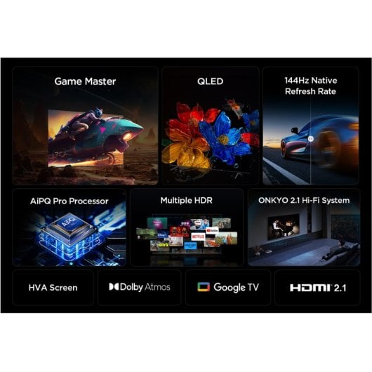 TCL QLED 85" 85P8K UltraHD 4K Sonido Onkyo Google TV