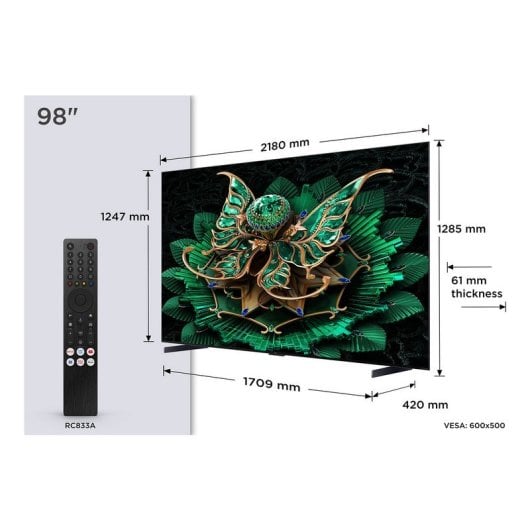 TCL QD-Mini LED 98" 98C7K UltraHD 4K Google TV
