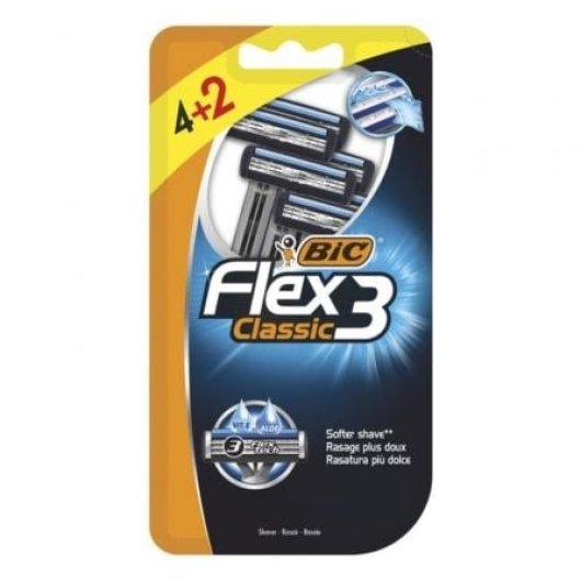 Cuchilla de afeitar BIC Flex3 Classic 3 hojas Aloe Vera 6 unidades
