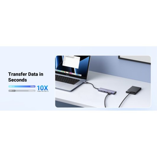 Hub Ugreen CM511 20956A USB-C HDMI 4K 3x USB-A 3.0 Lector SD/TF Prateado