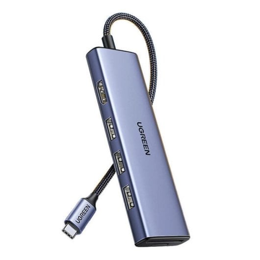 Hub Ugreen CM511 20956A USB-C HDMI 4K 3x USB-A 3.0 Lector SD/TF Prateado