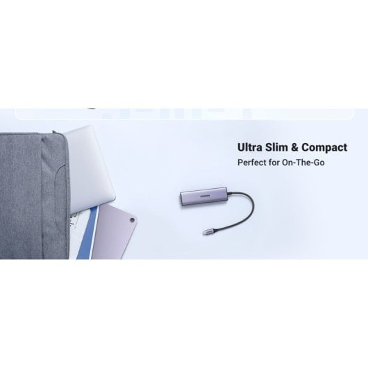 Hub Ugreen CM511 20956A USB-C HDMI 4K 3x USB-A 3.0 Lector SD/TF Prateado