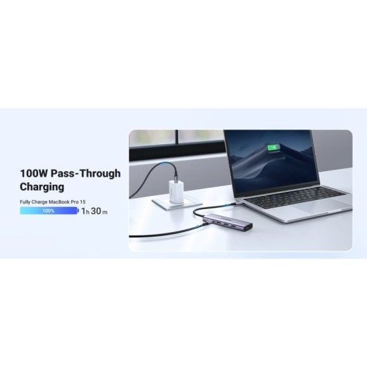 Hub Ugreen CM511 20956A USB-C HDMI 4K 3x USB-A 3.0 Lector SD/TF Prateado