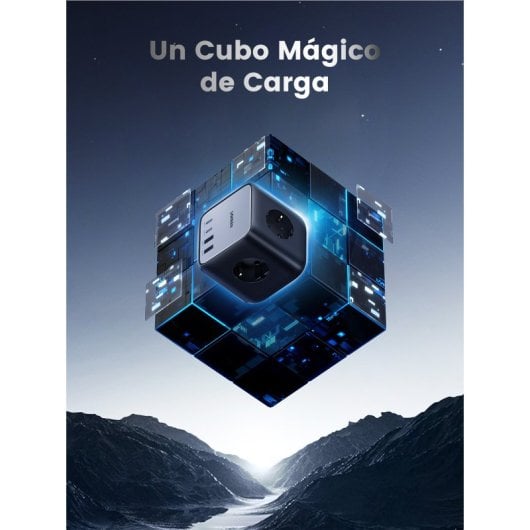Estación de carga Ugreen Nexode DigiNest 65W GaN 7 en 1 3xCA 2xUSB C 2xUSB A cable 1.8M