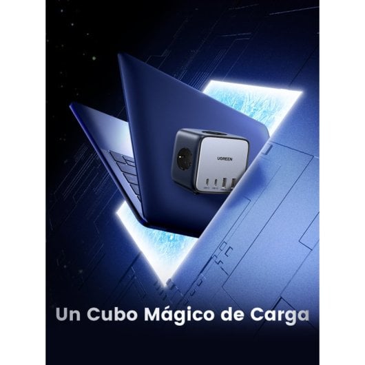 Estación de carga Ugreen Nexode DigiNest 65W GaN 7 en 1 3xCA 2xUSB C 2xUSB A cable 1.8M