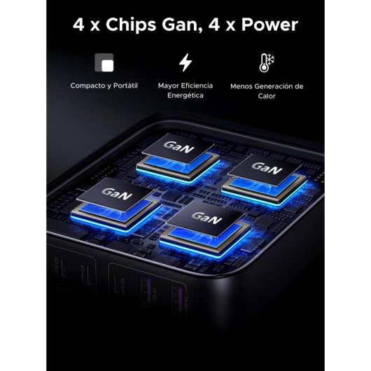 Ugreen Nexode Carregador 200W 2xUSB-A 4xUSB-C Desktop Compacto Alta Potência
