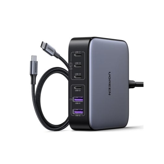 Ugreen Nexode Carregador 200W 2xUSB-A 4xUSB-C Desktop Compacto Alta Potência