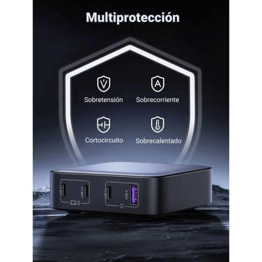 Caricabatterie da tavolo Ugreen Nexode USB-C da 100 W con porte USB-A e 3 porte USB-C