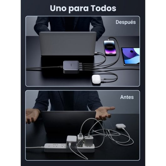 Caricabatterie da tavolo Ugreen Nexode USB-C da 100 W con porte USB-A e 3 porte USB-C