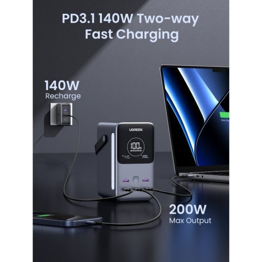 Ugreen Power Bank 300W 48000mAh Ricarica rapida portatile