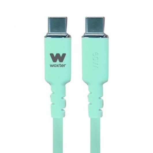 Cable USB Tipo-C Woxter PE26-189 60W 480Mbps 1.2m Verde Silicona