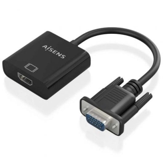 Cable Conversor AISENS A115-0873 VGA HDMI Audio Jack MicroUSB 20cm Negro