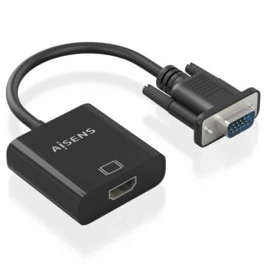 Cable Conversor AISENS A115-0873 VGA HDMI Audio Jack MicroUSB 20cm Negro