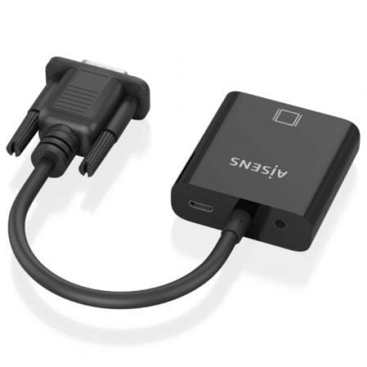 Cable Conversor AISENS A115-0873 VGA HDMI Audio Jack MicroUSB 20cm Negro